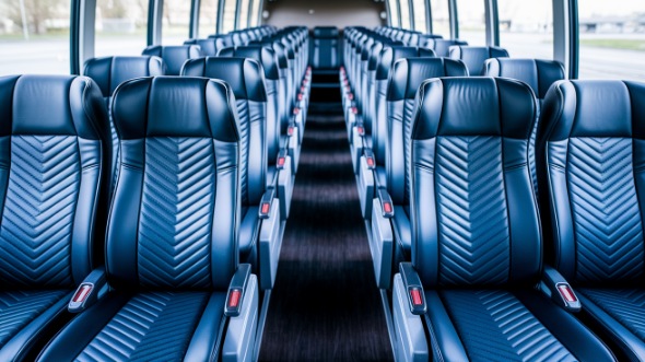 cranston 55 passenger charter bus inside